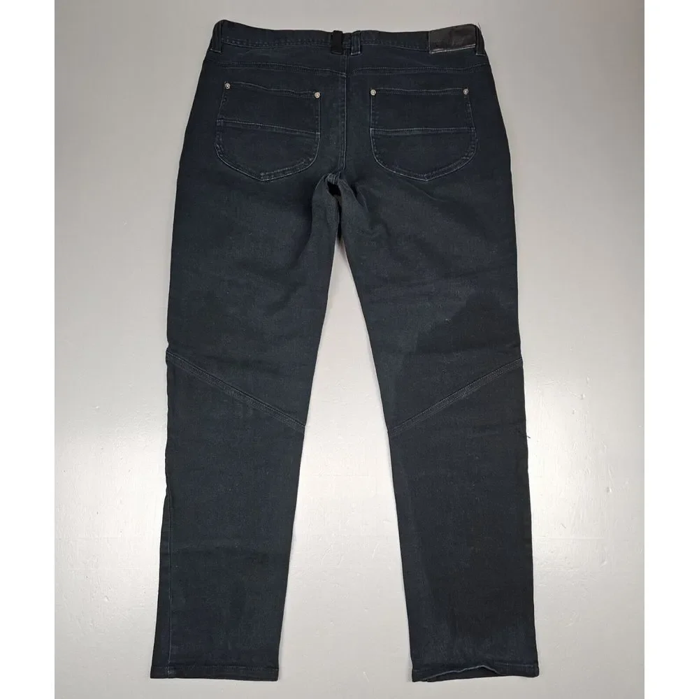Akademiks Jeans Mens 40x34. Vintage Y2K Black Moto Suede Knee‎ Denim.